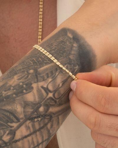 Pulsera Ice Gold 2 líneas 19.5 cm
